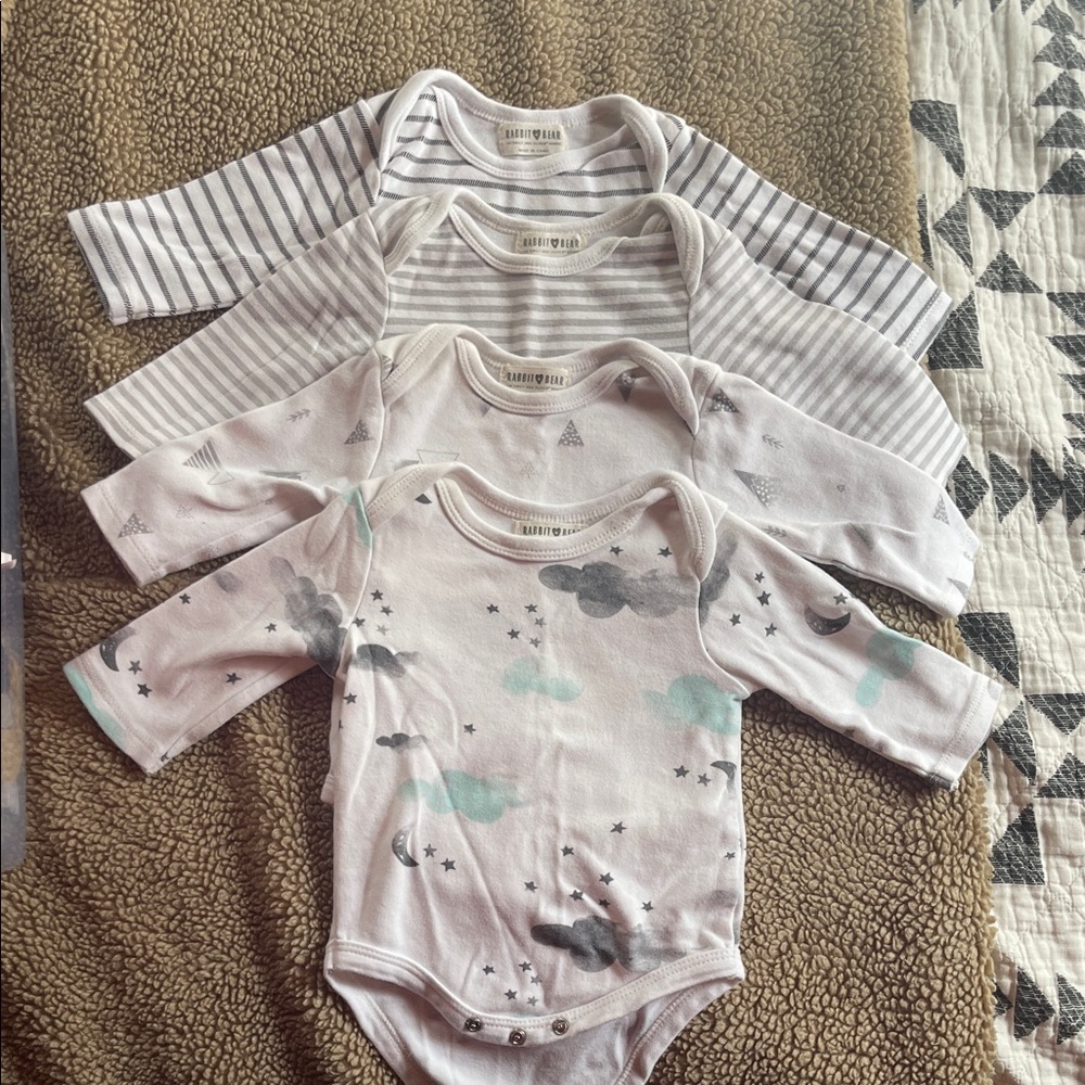 Charming Striped and Printed Bodysuit Set